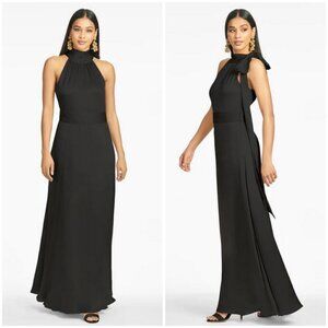 💕SACHIN & BABI💕 Kayla Halter Gown ~ Black 6 NWOT